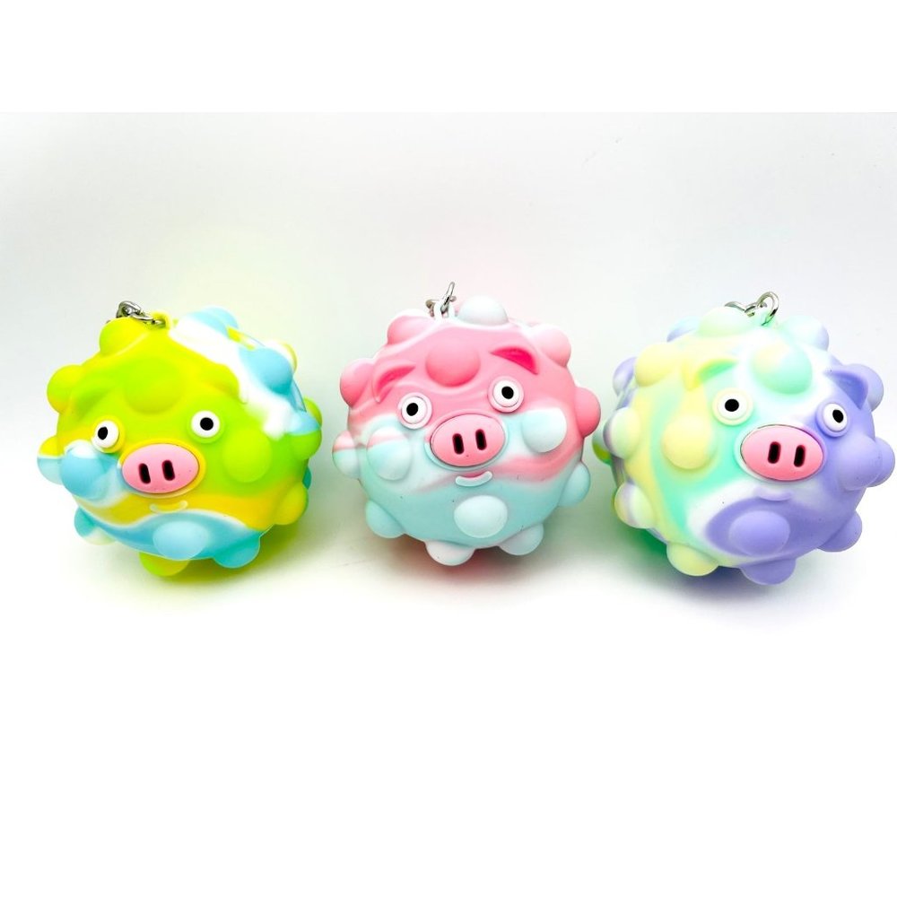 Popit fidget hog ball keychain